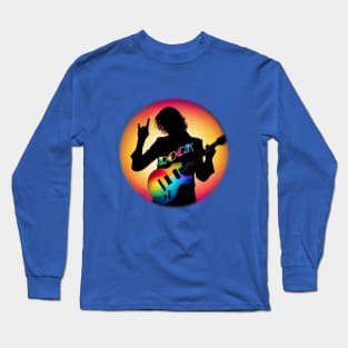 Silhouette Rock Guitarist Long Sleeve T-Shirt